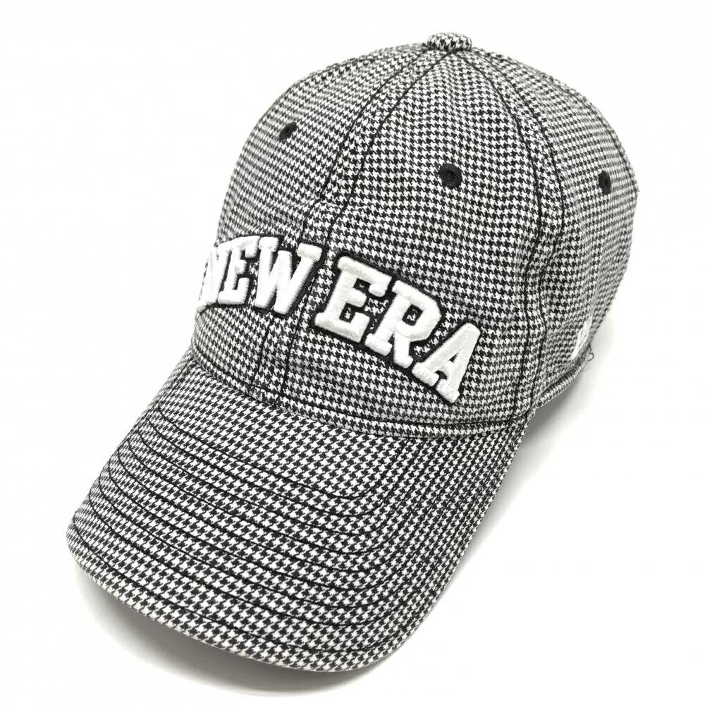 ニューエラ キャップ 黒×白 千鳥格子 ゴルフウェア New Era