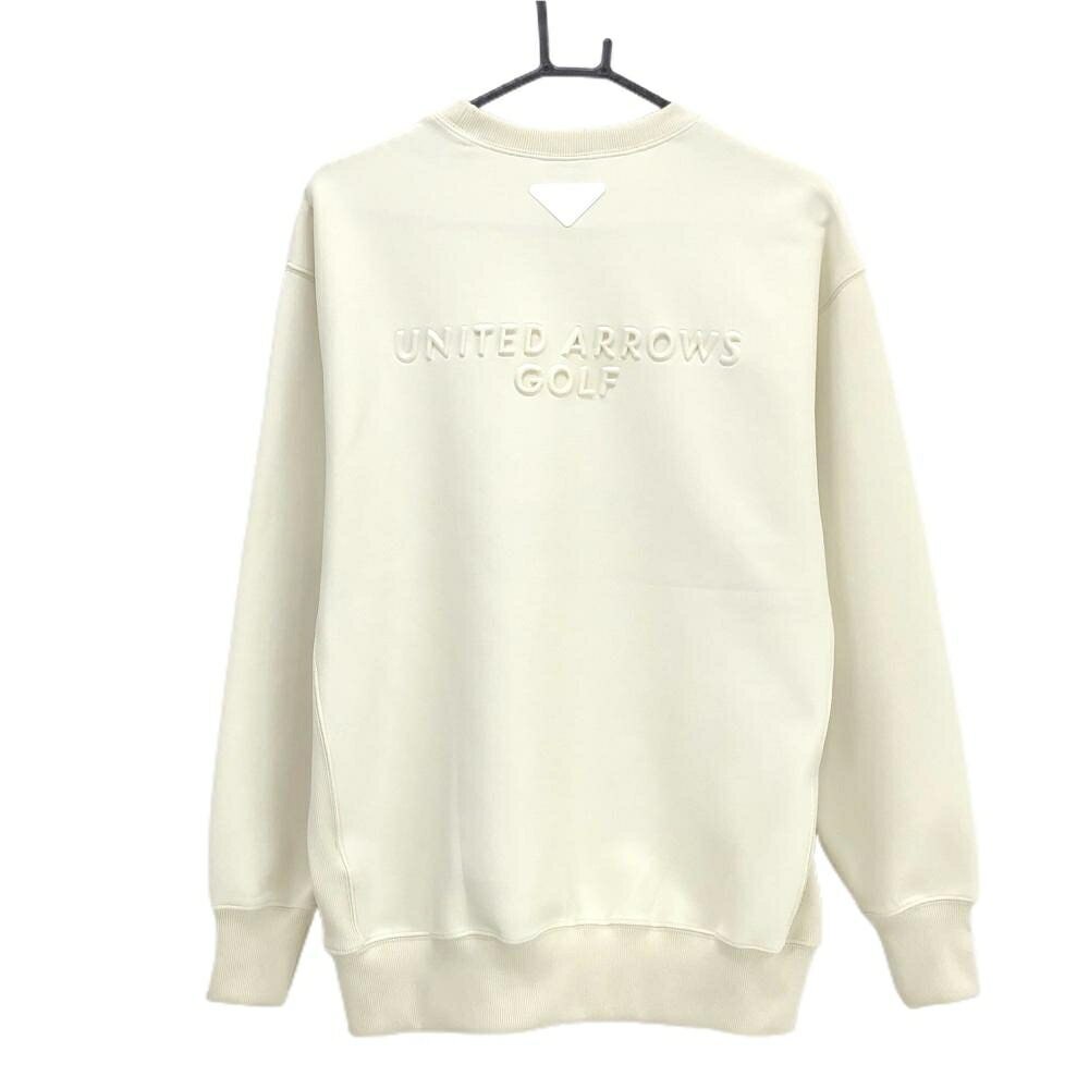【美品】ユナイテッドアローズゴルフ トレーナー アイボリー スウェット メンズ Medium ゴルフウェア 2024年モデル UNITED ARROWS GOLF