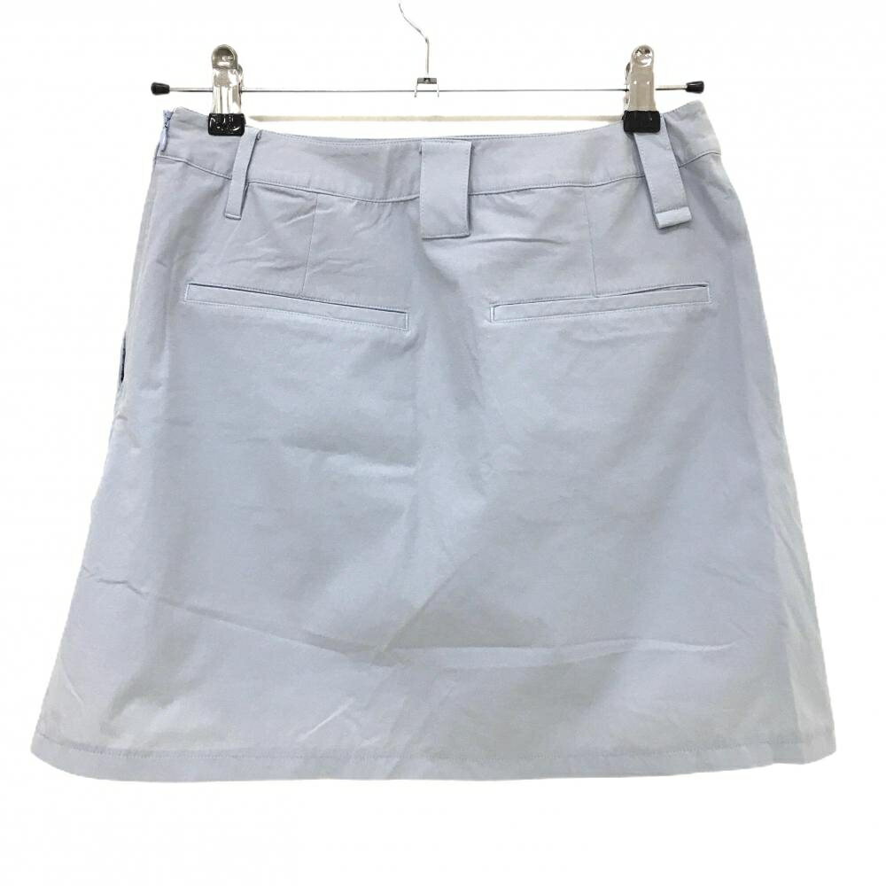 【美品】MUスポーツ スカート スモーキーブルー×白 ロゴプリント レディース 42(L) ゴルフウェア M・U SPORTS