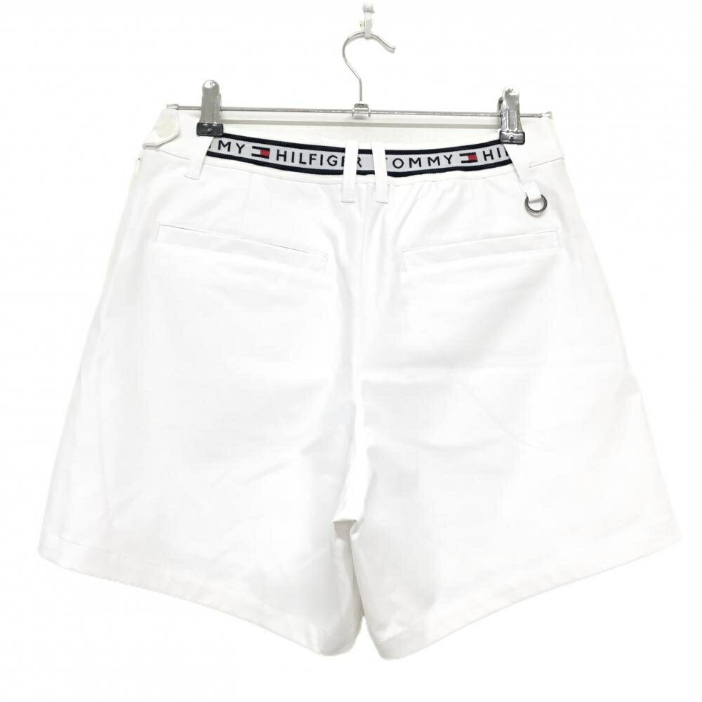 トミーヒルフィガー キュロットスカート 白×グレー ロゴワッペン 前面プリーツ レディース L ゴルフウェア Tommy Hilfiger Golf