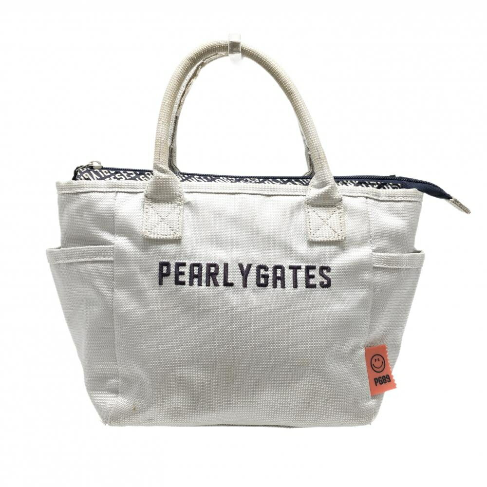 PEARLY GATES カートバッグ　ワッペン　カーキ系　ニコちゃん パーリーゲイツ カートバッグ ネイビー×イエロー ニコちゃん総柄