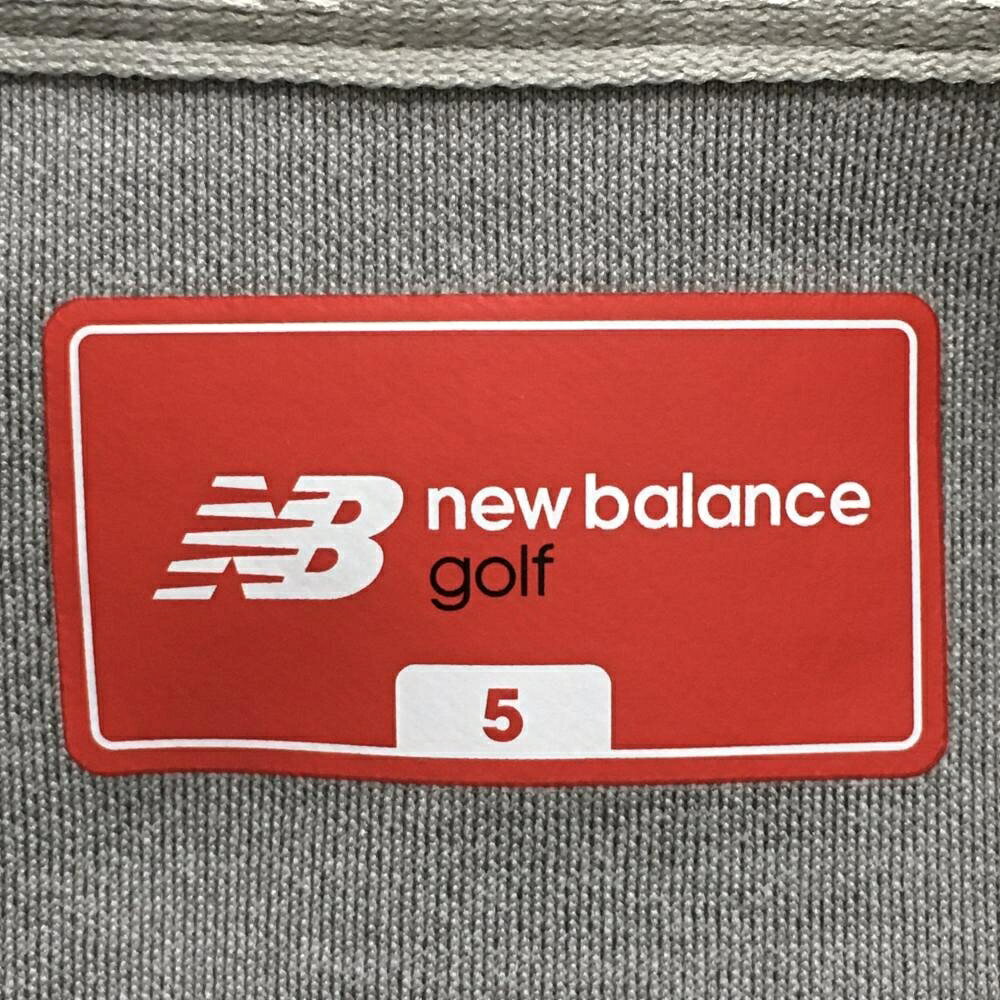 【美品】ニューバランスゴルフ ジャケットブルゾン グレー 背面ロゴ メンズ 5(L) ...