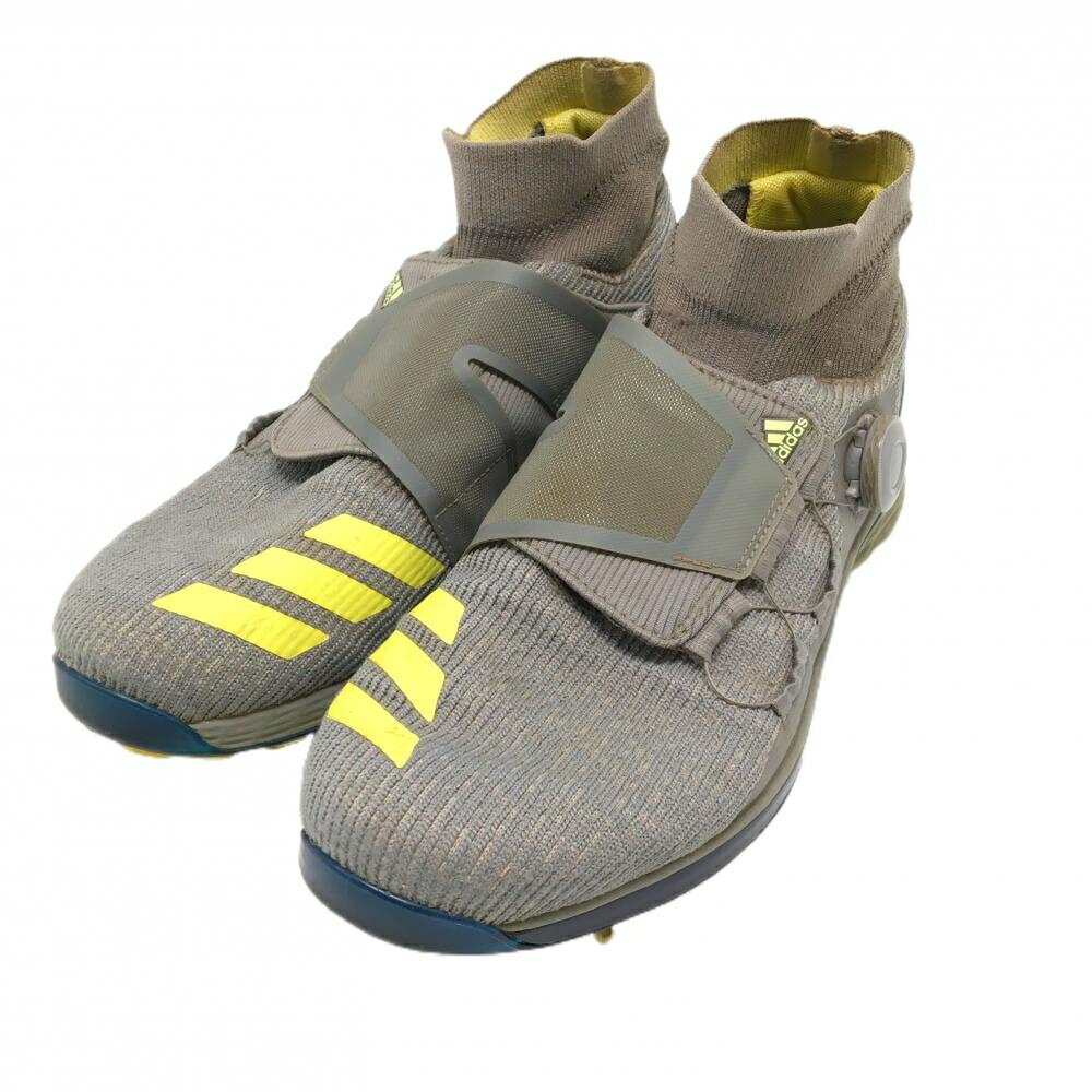 ADIDAS - 【美品】アディダス ゴルフシューズ グレー×イエロー GZ5277 ダイヤル式 BOA メンズ 25.5 ゴルフウェア adidas