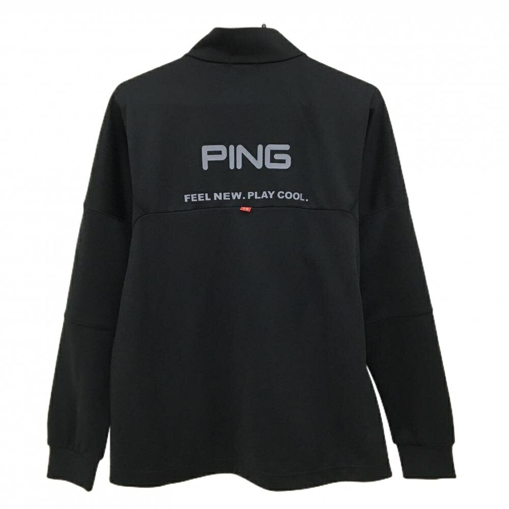 【超美品】ピン ジャケット 黒 ロゴグレー バックロゴ メンズ M ゴルフウェア PING