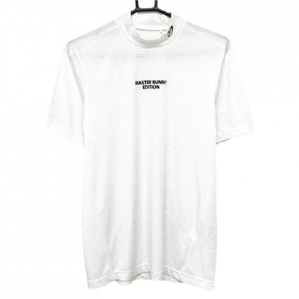 Shirts - 【超美品】マスターバニー 半袖ハイネックシャツ 白 凹凸生地 ロゴ黒 メンズ 4(M) ゴルフウェア MASTER BUNNY EDITION