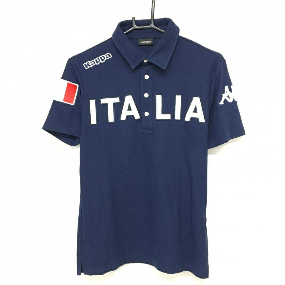 Kappa - 【美品】カッパ 半袖ポロシャツ ネイビー×白 ITALIAワッペン ロゴ白 メンズ S ゴルフウェア Kappa