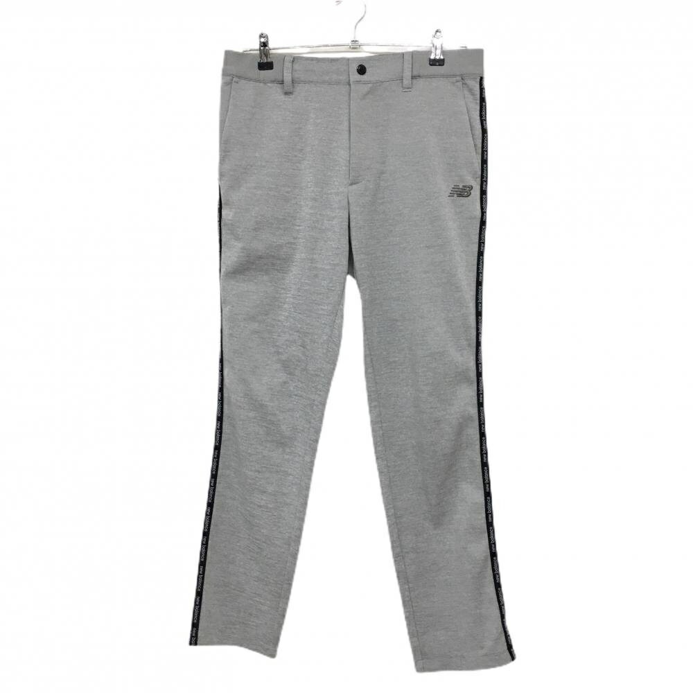 ニューバランスゴルフ パンツ グレー×黒 ロゴライン ベルト部ゴム メンズ 4(M) ゴルフウェア 2025年モデル New Balance