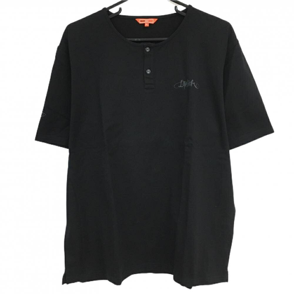 【超美品】ビームスゴルフ ヘンリーネックTシャツ 黒 バックロゴ コットン100％ メンズ XL ゴルフウェア BEAMS GOLF