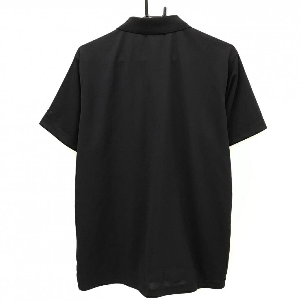 【美品】ダンスウィズドラゴン 半袖ポロシャツ 黒 一部星柄×レオパード メンズ 4(XL) ゴルフウェア Dance With Dragon