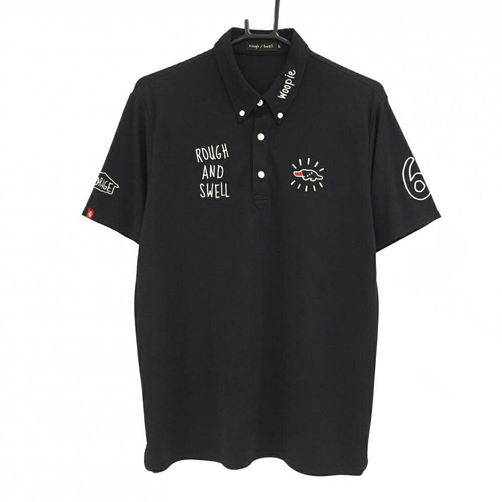 みり　Rough and Swell ドット柄ポロシャツ　サイズＬ ラフアンドスウェル ポロシャツ 白 rough&swell G.D.C. DOTS POLO