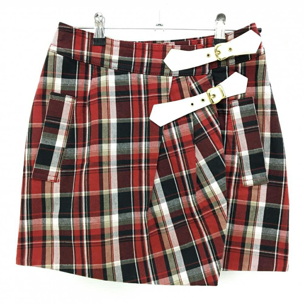 Rakuten - 【美品】トミーヒルフィガー スカート レッド×黒 チェック柄 巻きスカート レディース S ゴルフウェア Tommy Hilfiger Golf