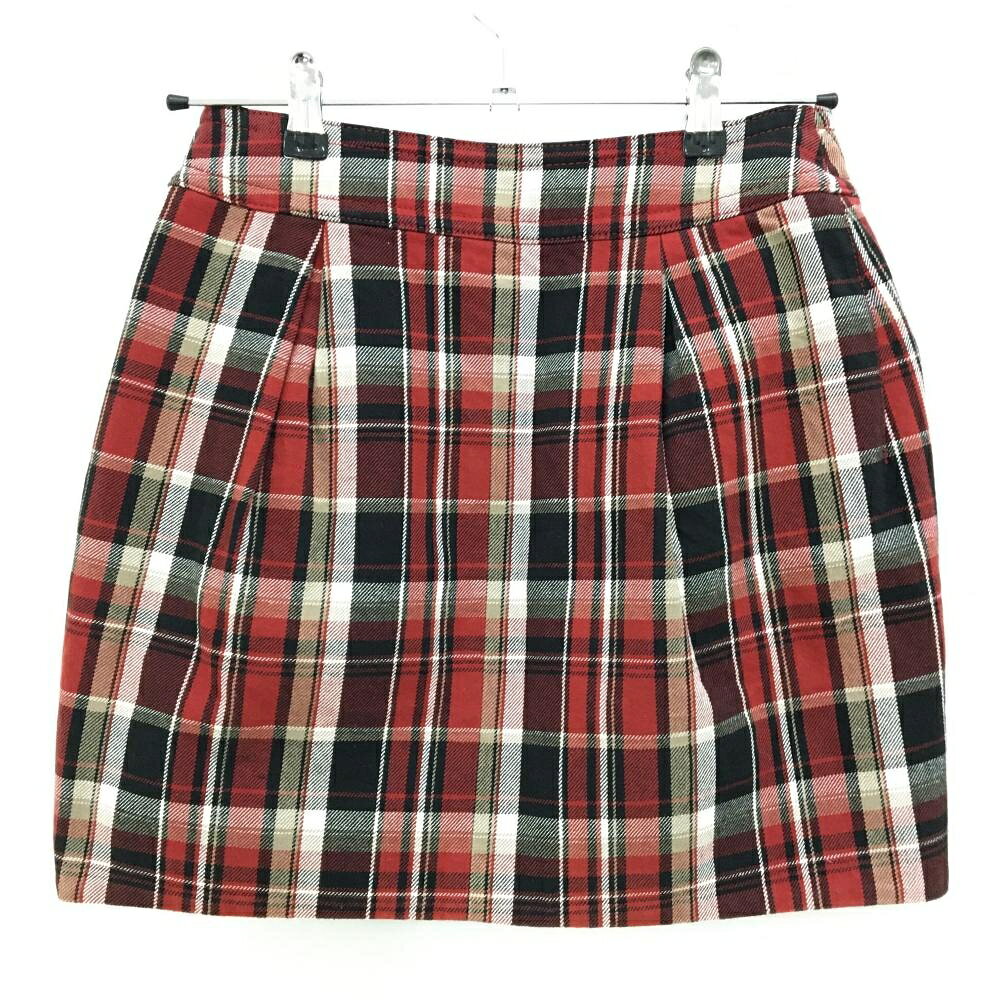 【美品】トミーヒルフィガー スカート レッド×黒 チェック柄 巻きスカート レディース S ゴルフウェア Tommy Hilfiger Golf