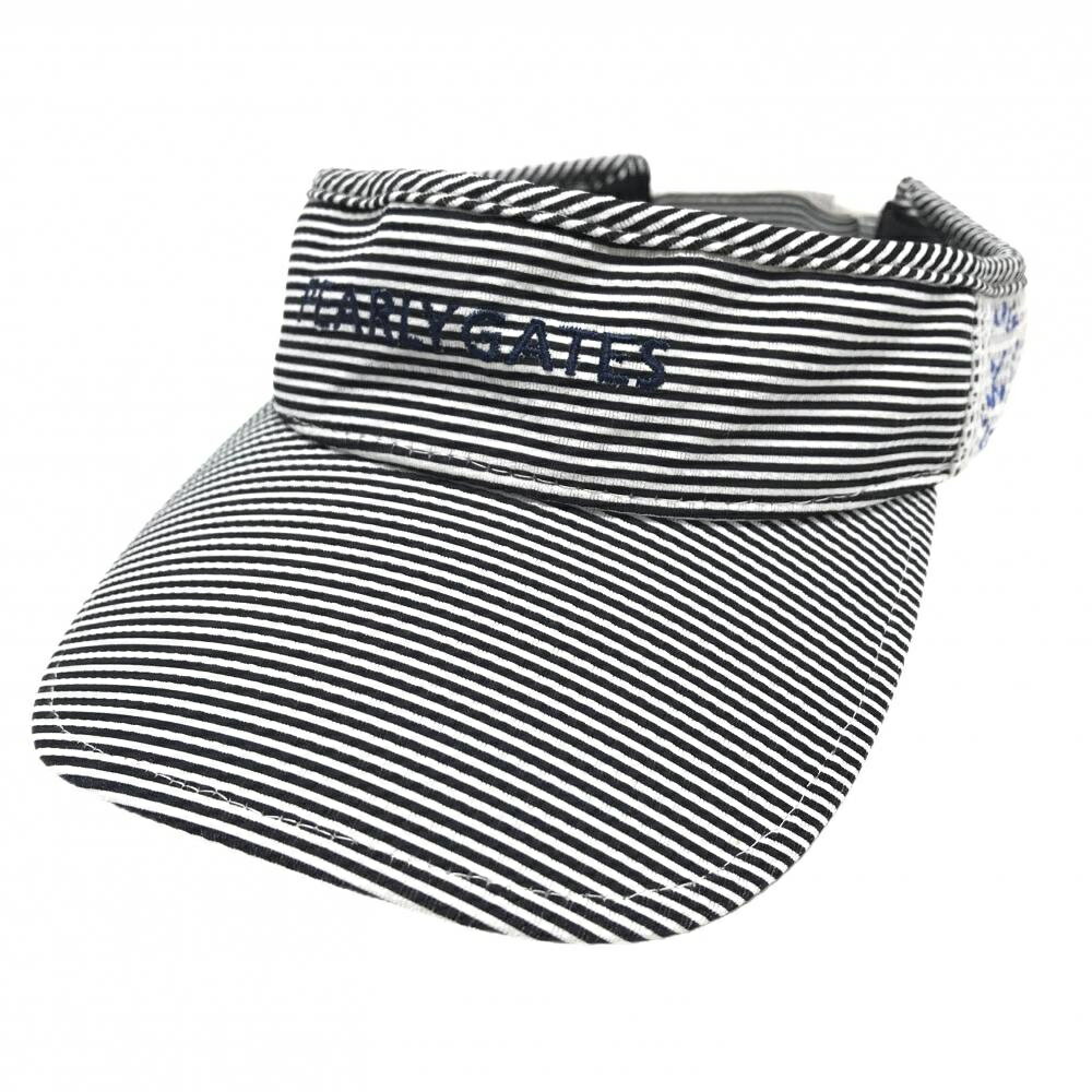 SINACOVA GOLF - 【超美品】パーリーゲイツ サンバイザー ネイビー×白 細ボーダー ロゴ サイド一部メッシュ ニコちゃん FR ゴルフウェア PEARLY GATES