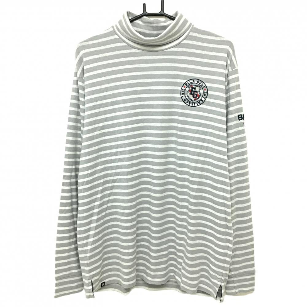 Shirts - フィラゴルフ 長袖ハイネックシャツ グレー×白 ボーダー メンズ 3L ゴルフウェア FILA GOLF