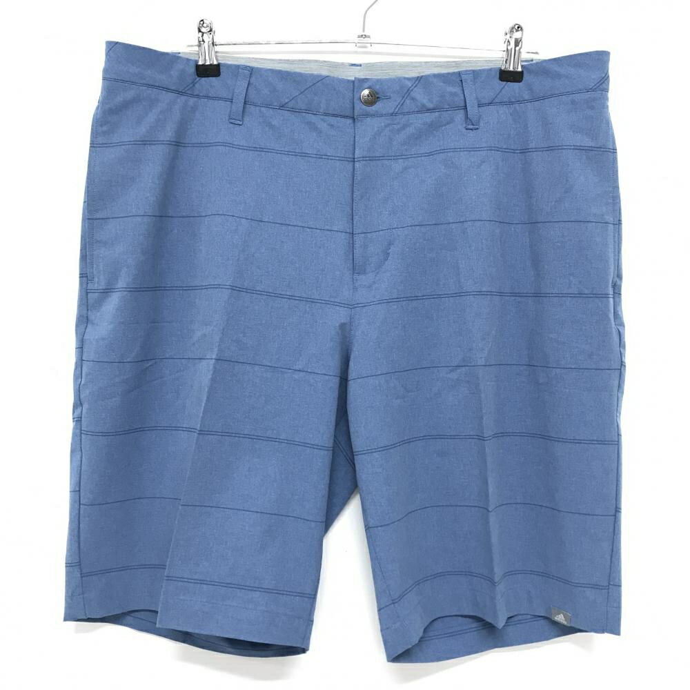 ADIDAS - 【美品】アディダス ハーフパンツ ライトブルー ボーダー ストレッチ メンズ 38 ゴルフウェア adidas