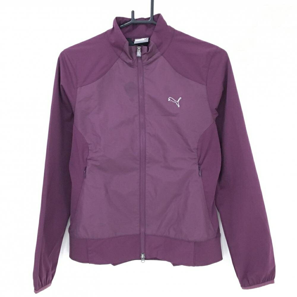 PUMA - 【超美品】プーマ ジャケットブルゾン ワインレッド ピンドット柄 ダブルジップ レディース M ゴルフウェア PUMA