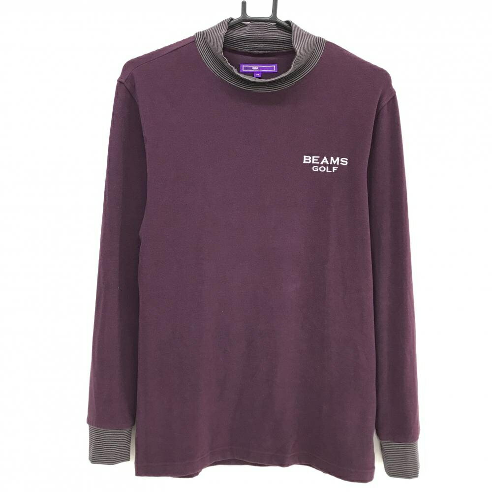 Shirts - ビームスゴルフ 長袖ハイネックシャツ パープル系×グレー 表微起毛 ネックボーダー メンズ M ゴルフウェア BEAMS GOLF