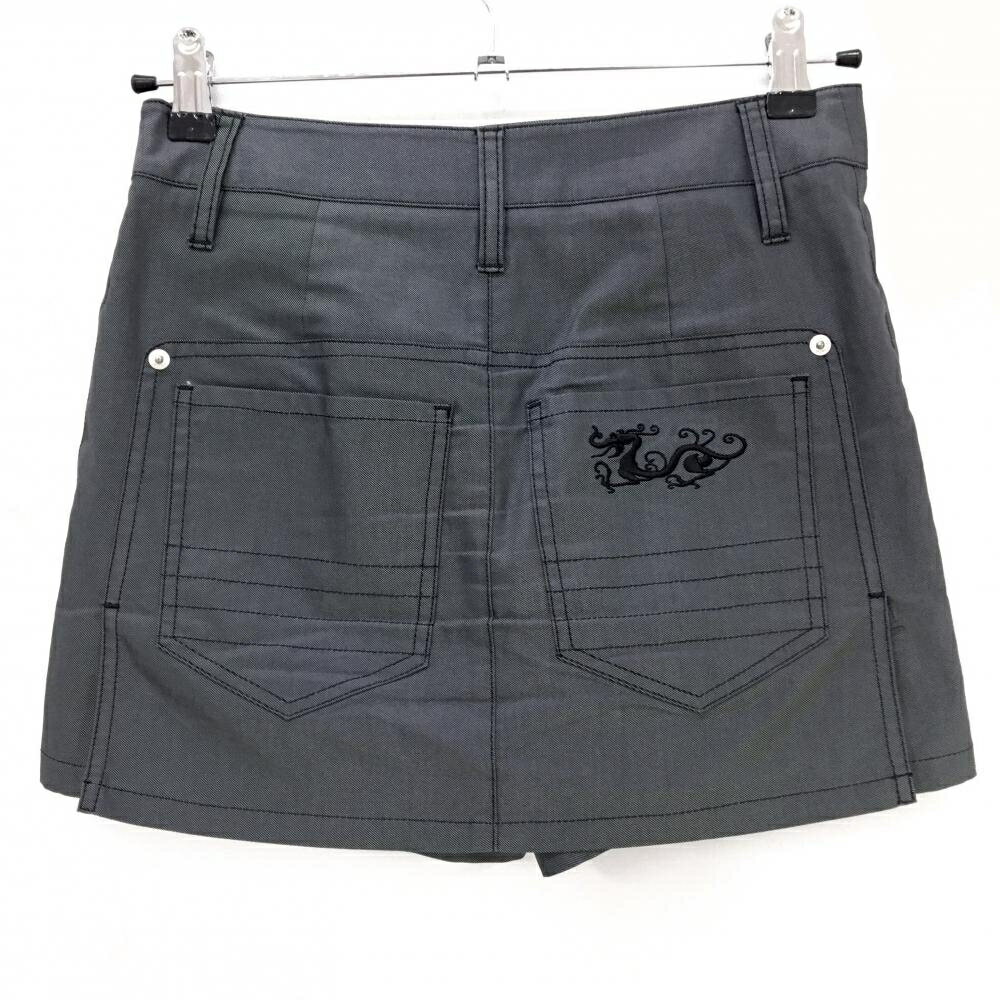 【超美品】ダンスウィズドラゴン スカート グレー ハートロゴ 内側パンツ レディース 1(S) ゴルフウェア Dance With Dragon