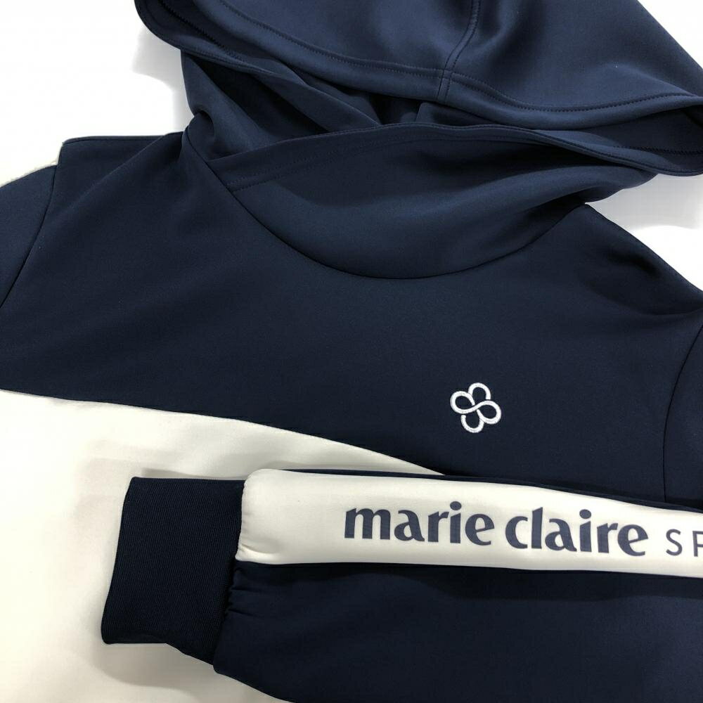 【超美品】マリクレールスポール フード付きワンピース ネイビー×アイボリー ダン...
