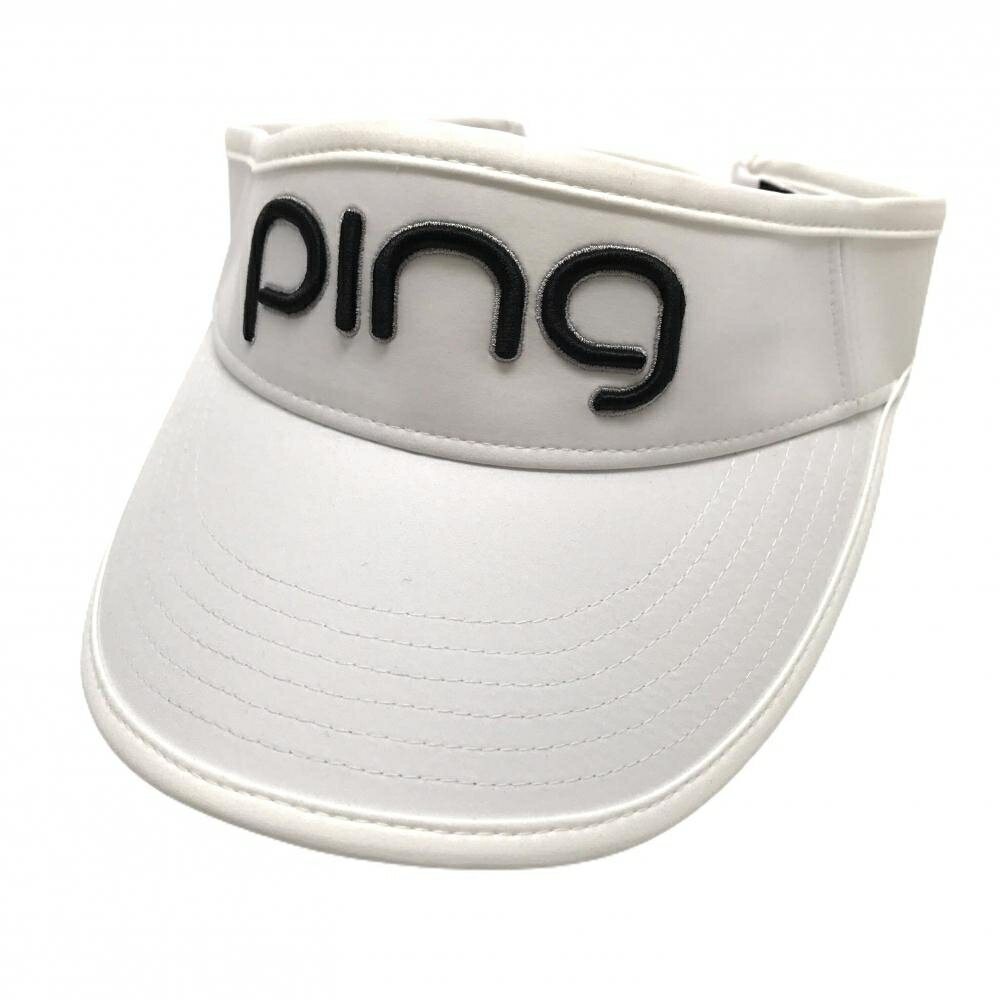 SINACOVA GOLF - 【新品】ピン サンバイザー 白×黒 立体ロゴ 撥水 ONE SIZE FITS ALL ゴルフウェア PING