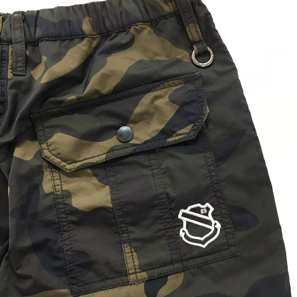 レオナード 楽天市場店の【美品】パーリーゲイツ パンツ カーキ×ブラウン カモフラ柄 迷彩 ウエストゴム シャカシャカ レディース 0(S) ゴルフウェア PEARLY GATES｜アングル3