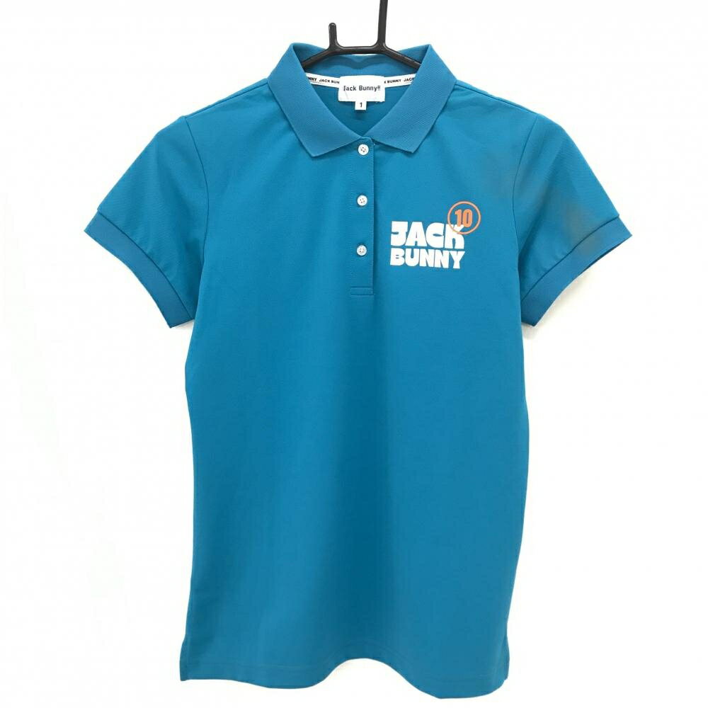 Polo Shirt - ジャックバニー 半袖ポロシャツ ターコイズブルー バックロゴ レディース 1(M) ゴルフウェア 2023年モデル Jack Bunny