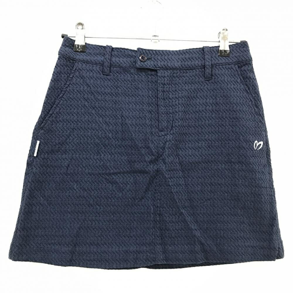 【当店ポイント10倍！楽天スーパーセール期間限定】【超美品】マスターバニー スカート ネイビー 総柄織生地 ロゴ刺しゅう レディース 1(M) ゴルフウェア MASTER BUNNY EDITION