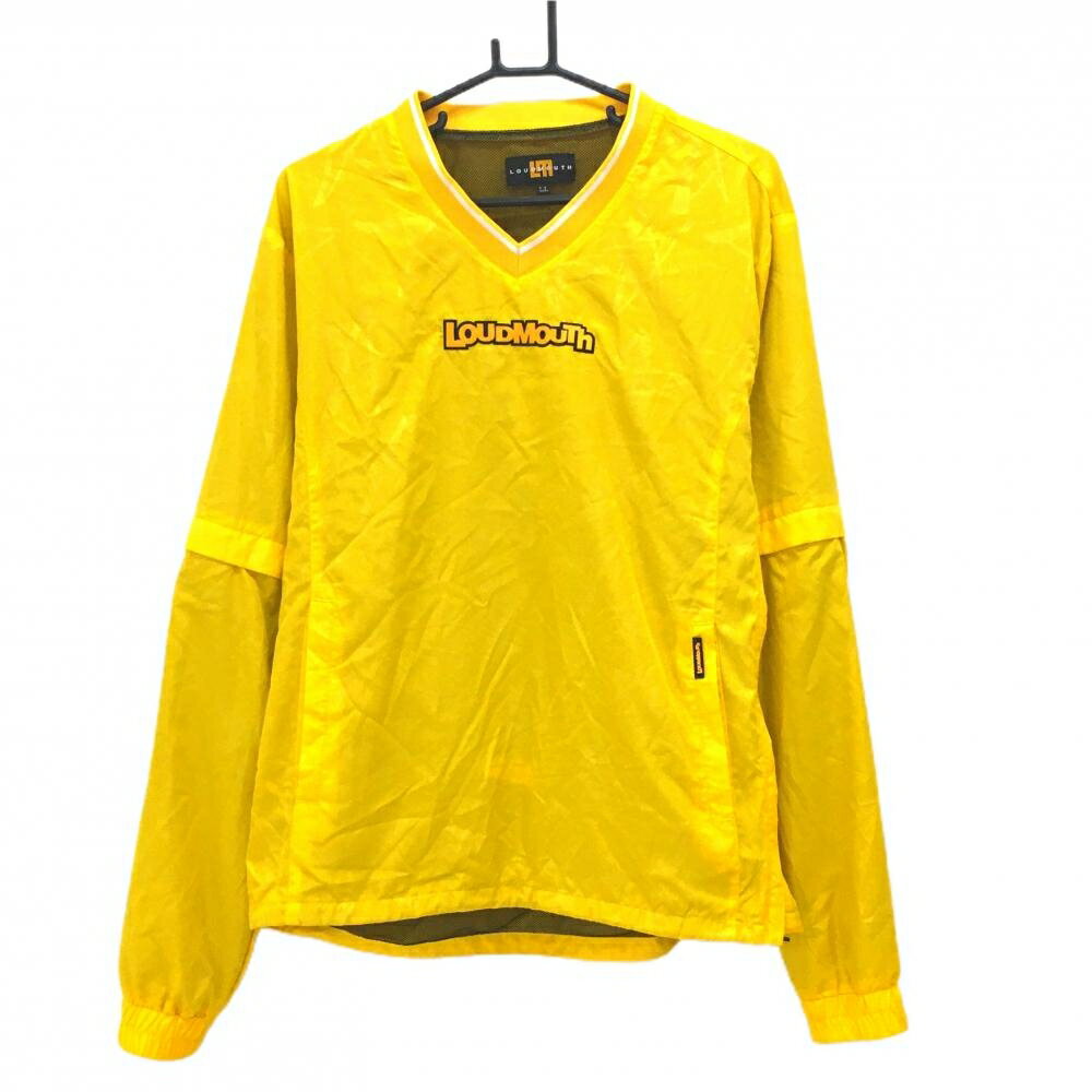 【超美品】ラウドマウス 2WAYスニード イエロー シューティングスター地模様 袖着脱可 裏地メッシュ メンズ LL ゴルフウェア LOUDMOUTH