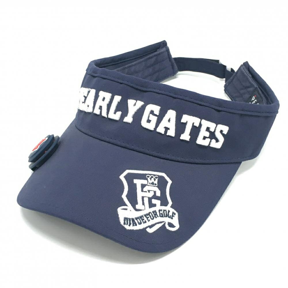 SINACOVA GOLF - パーリーゲイツ サンバイザー ネイビー×白 立体ロゴ マグネットマーカー付 FR ゴルフウェア PEARLY GATES