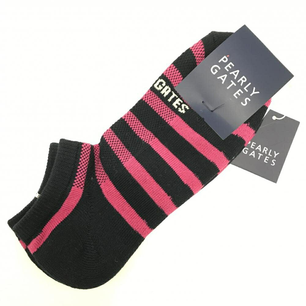 TAKEO KIKUCHI SPORT - 【新品】パーリーゲイツ ソックス ネイビー×ピンク くるぶし丈 ボーダー メンズ FR ゴルフウェア PEARLY GATES