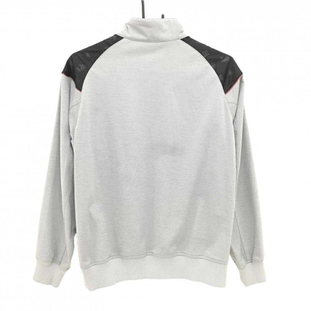 マンシングウェア ブルゾン グレー×黒 ハーフジップ ナイロン混 肩異素材 メンズ M ゴルフウェア Munsingwear