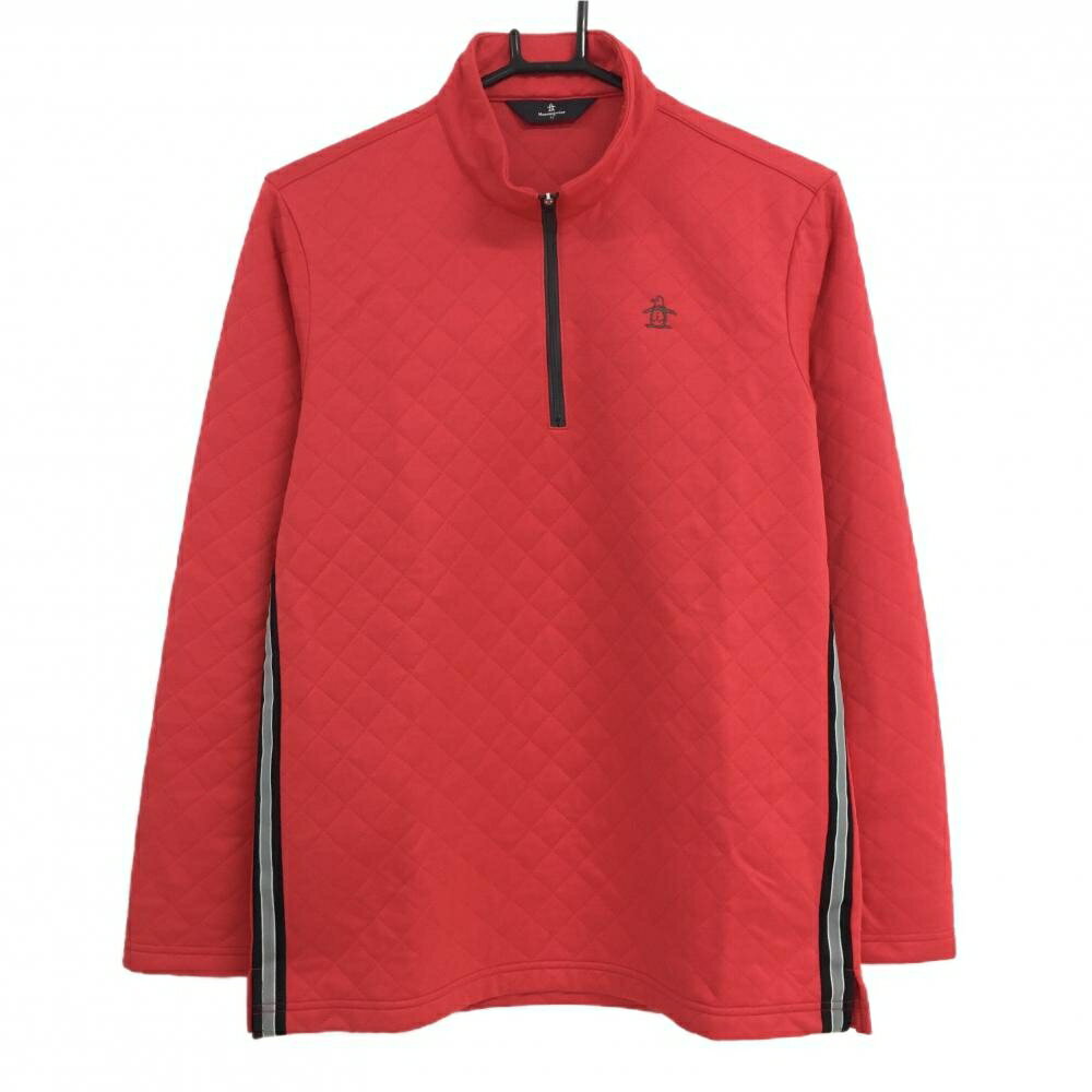 Musingwear - 【美品】マンシングウェア ブルゾン レッド×グレー ハーフジップ キルティング風 サイドライン メンズ M ゴルフウェア Munsingwear