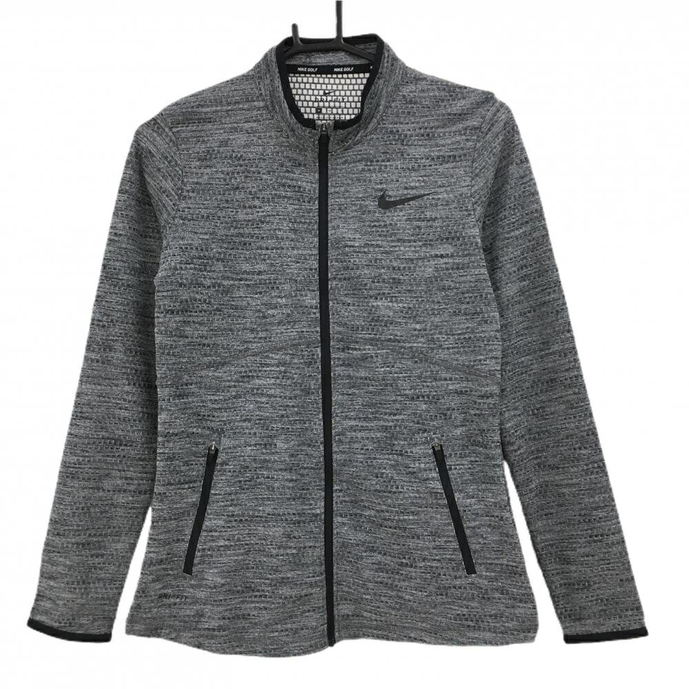 Untitled Sport - 【超美品】ナイキ ジャケットブルゾン 杢ダークグレー×黒 総柄地模様 薄手 DRI-FIT レディース M ゴルフウェア NIKE