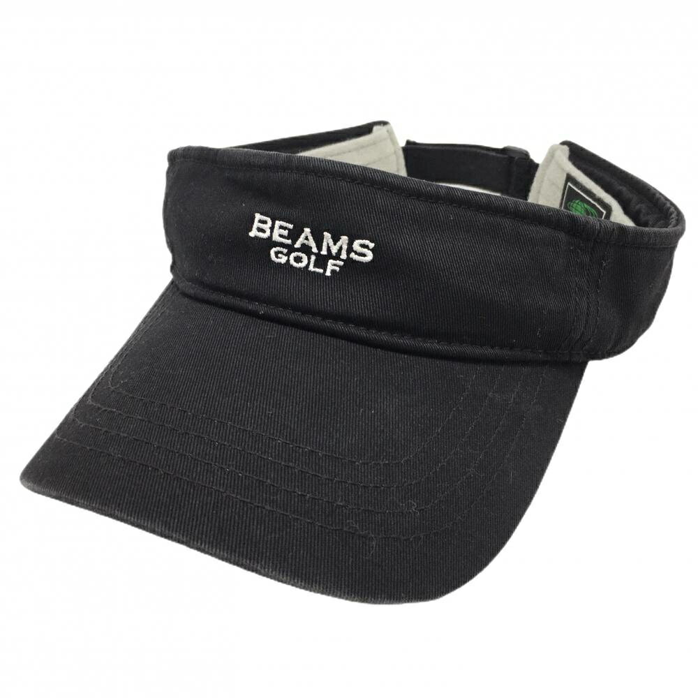 ビームスゴルフ サンバイザー 黒 ロゴ白 汗取りパッド付 57-59cm ゴルフウェア BEAMS GOLF