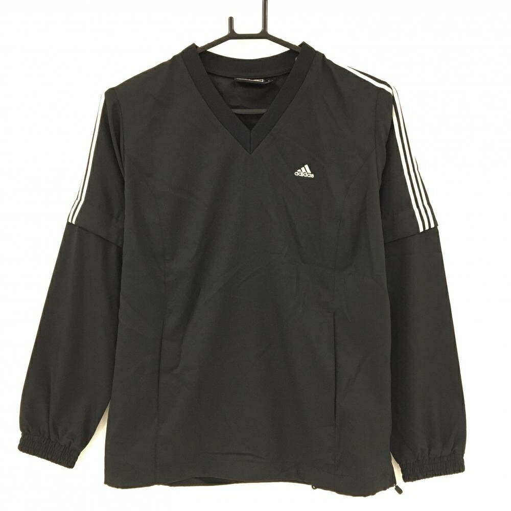 ADIDAS - 【超美品】アディダス 2WAYスニード 黒×白 袖3ライン 袖着脱可 ブルゾン レディース M/M ゴルフウェア adidas