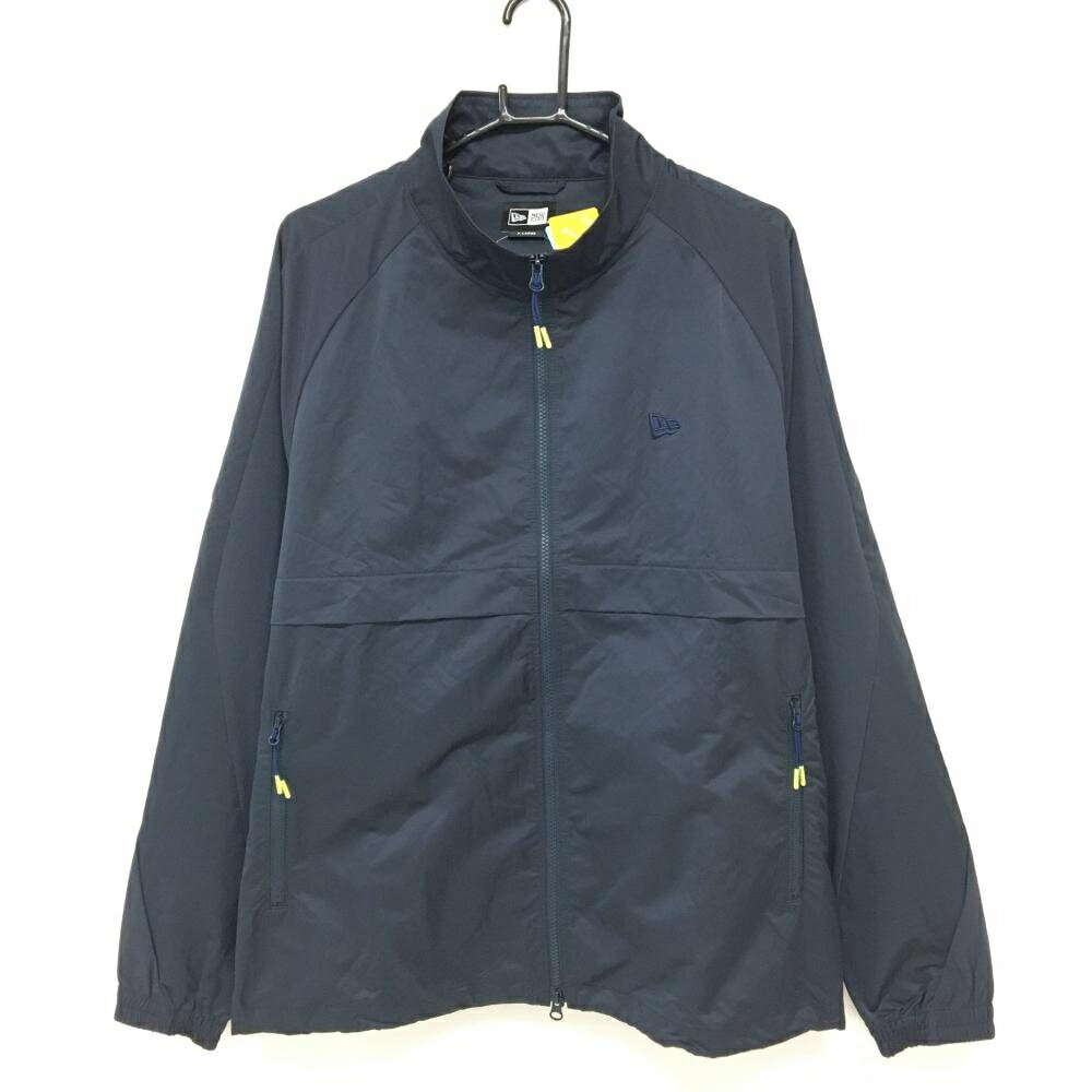 【新品】ニューエラ ジャケット ネイビー系 後ろロゴ ダブルジップ 撥水 ストレッチ メンズ XLARGE ゴルフウェア New Era