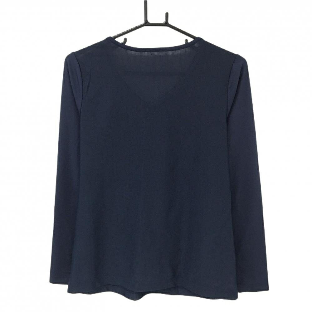 【超美品】ビバハート インナーシャツ ネイビー 身頃メッシュ Vネック レディース 42(L) ゴルフウェア VIVA HEART