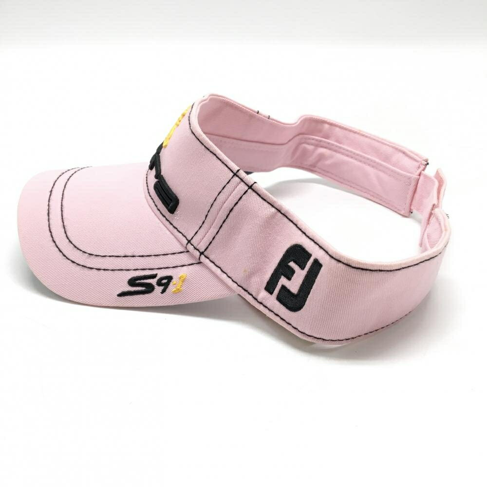 フットジョイ×コブラ サンバイザー ピンク×黒 立体ロゴ刺しゅう 紙タグ付き フリー ゴルフウェア FootJoy