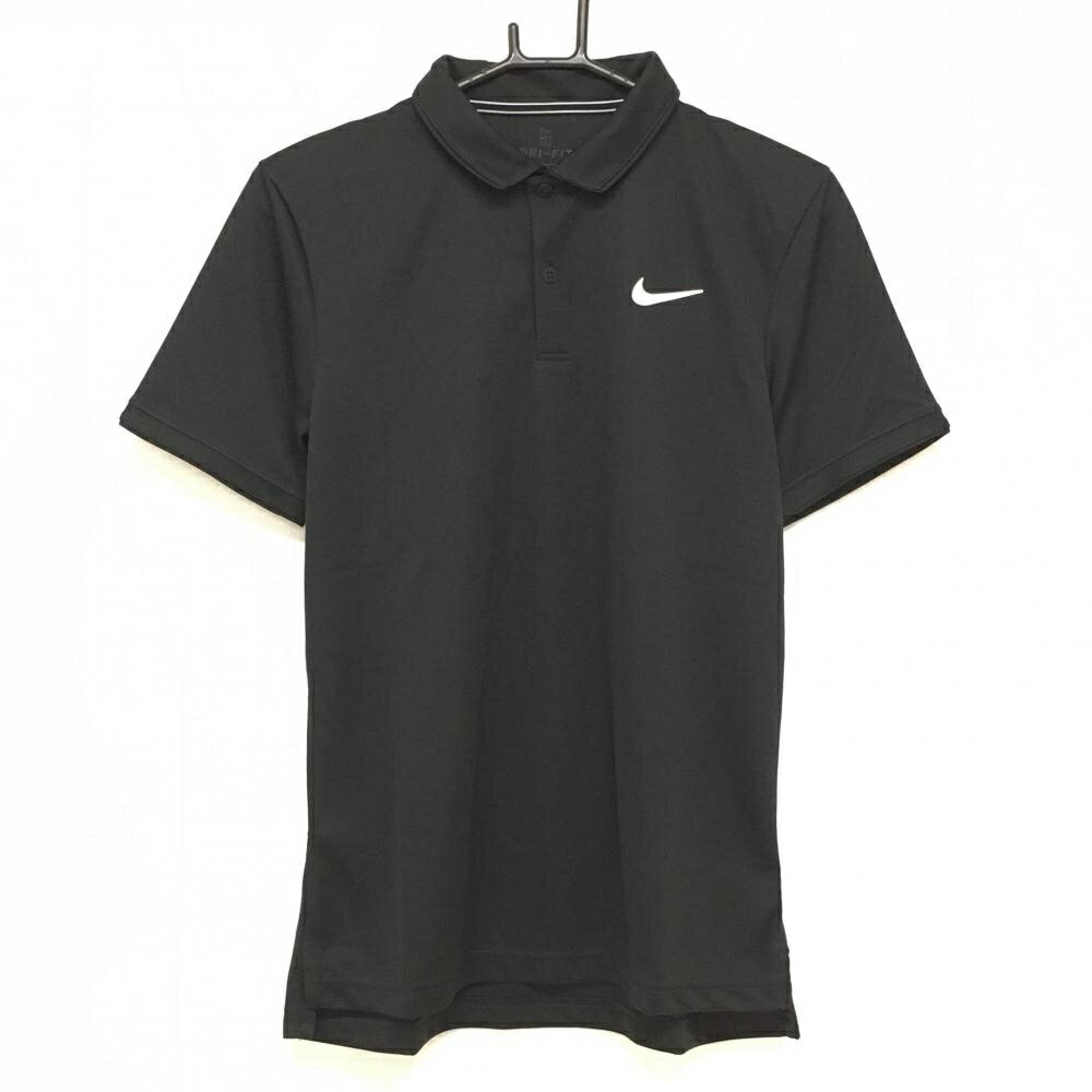 Shirts - 【新品】ナイキ 半袖ポロシャツ 黒 ロゴ白 DRY-FIT メンズ S P CH ゴルフウェア NIKE