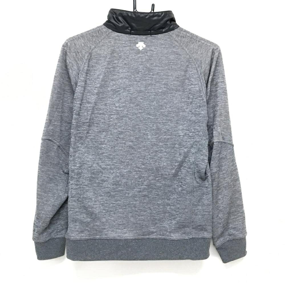 スリクソンバイデサント ジャケット 杢グレー×黒 裏起毛 胸ロゴ メンズ M ゴルフウ...