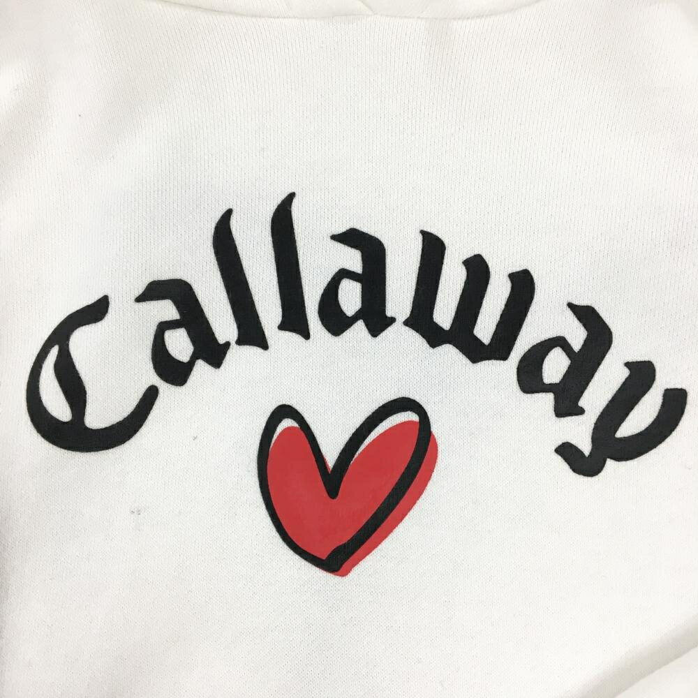 キャロウェイ パーカー 白×黒 ハート トレーナー レディース M ゴルフウェア Callaway