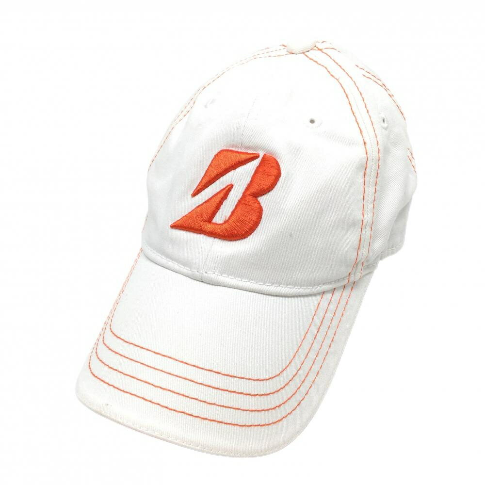 SINACOVA GOLF - 【美品】ブリヂストンゴルフ キャップ 白×オレンジ ロゴ刺しゅう L(約57～60cm) ゴルフウェア Bridgestone