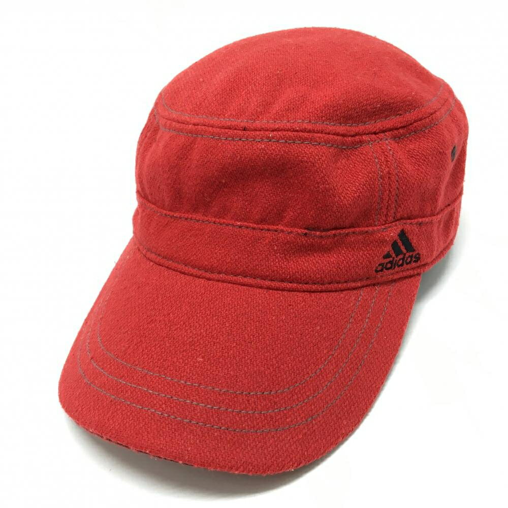 SINACOVA GOLF - 【美品】アディダス ワークキャップ レッド ウール混 フリー(57～59cm) ゴルフウェア adidas