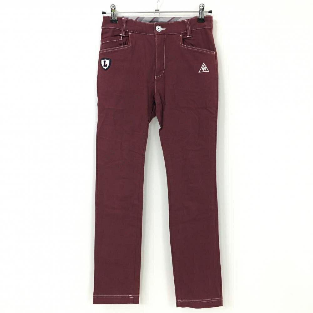 Rakuten - ルコックゴルフ パンツ ボルドー 白ステッチ ロゴ刺しゅう レディース 7 ゴルフウェア le coq sportif