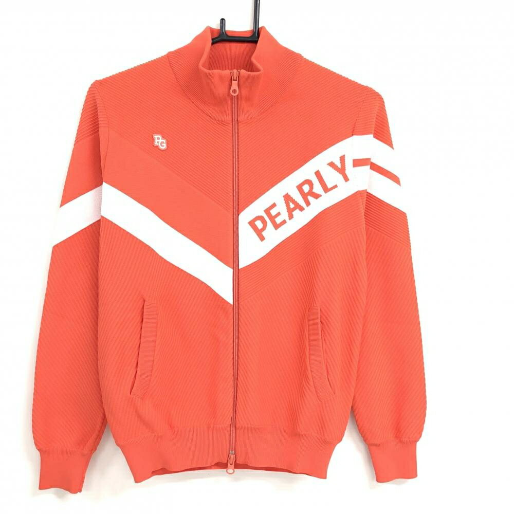 PEARLY GATES - 【超美品】パーリーゲイツ ニットジャケット サーモンピンク×白 ダブルジップ レディース 0(S) ゴルフウェア 2024年モデル PEARLY GATES