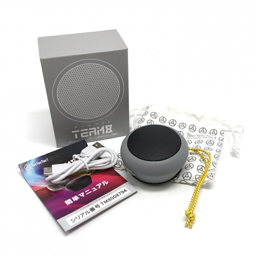【超美品】テックテックテック 音声GPSナビ グレー TEAM8 Bluetoothスピーカー ゴルフ TecTecTec