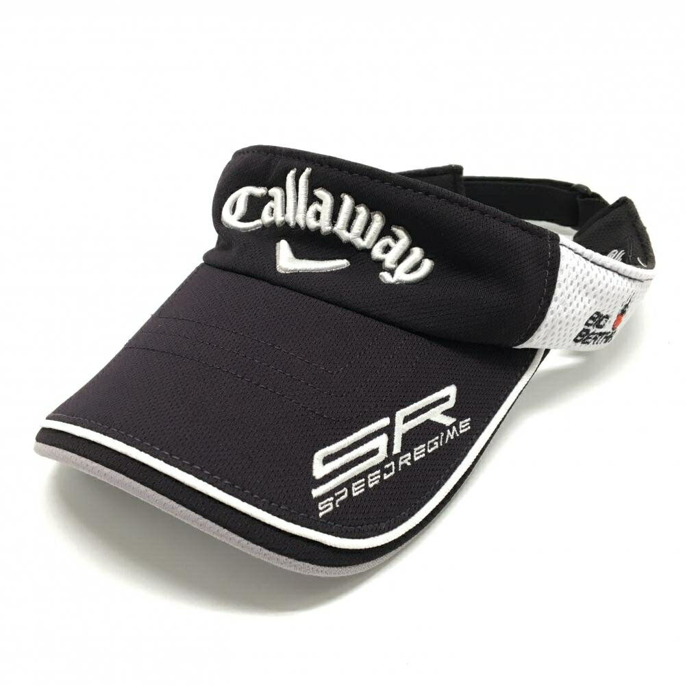 Other - キャロウェイ サンバイザー 黒×白 ロゴ刺しゅう フリーサイズ(57-59cm) ゴルフウェア Callaway