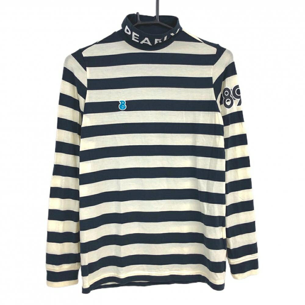 PEARLY GATES - 【超美品】パーリーゲイツ 長袖ハイネックシャツ ネイビー×白 ボーダー ネックロゴ レディース 1(M) ゴルフウェア PEARLY GATES
