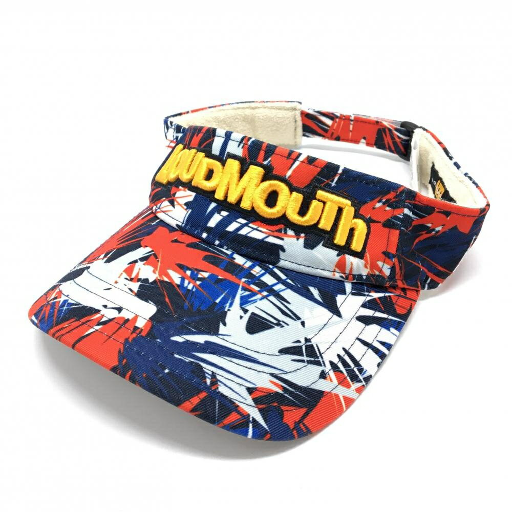 Other - 【超美品】ラウドマウス サンバイザー ネイビー×レッド 総柄 立体ロゴ刺しゅう ゴルフウェア LOUDMOUTH