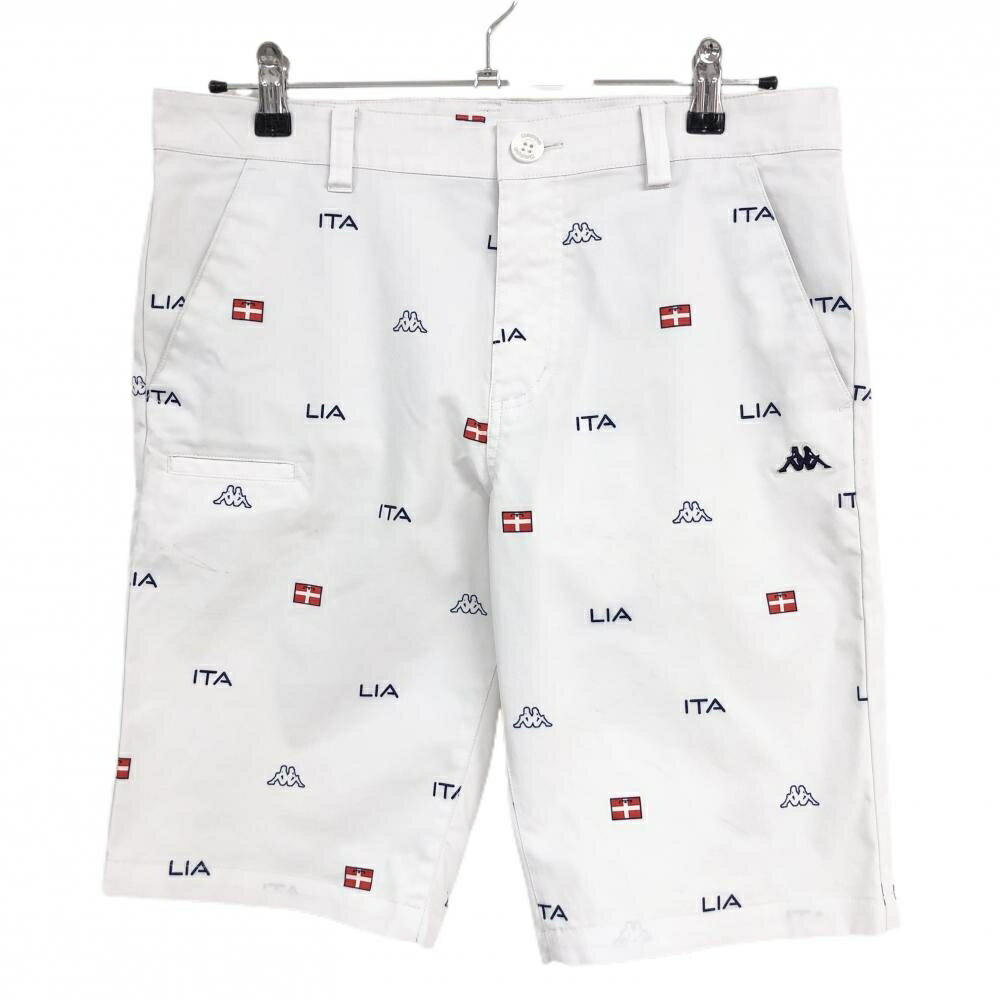 Kappa - カッパ ハーフパンツ 白×ネイビー×レッド ロゴ×イタリア柄総柄 メンズ L ゴルフウェア Kappa